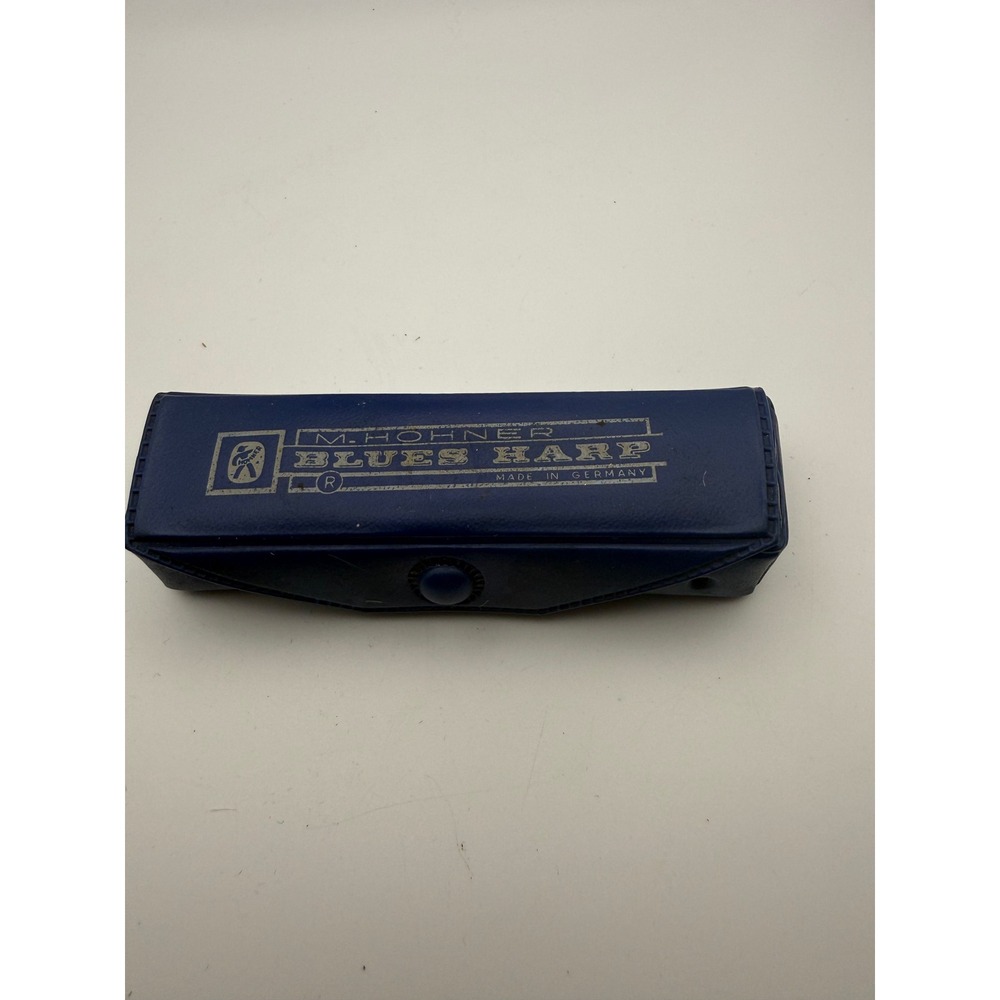 Vintage M Hohner Blues Harp Harmonica Made in Germany with Original Blue Case